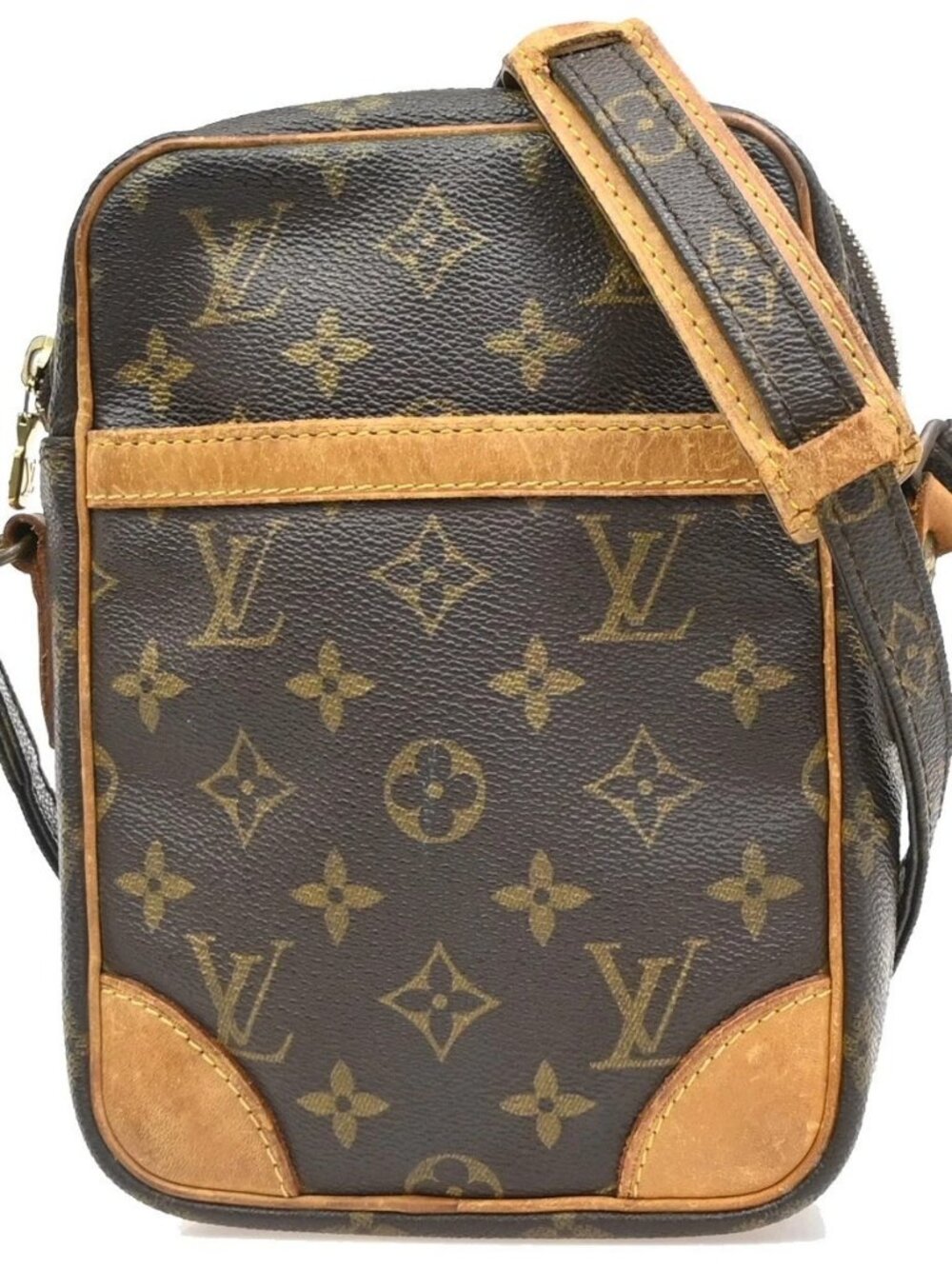 LOUIS VUITTON Danube Shoulder Bag Monogram Leather Brown France M45266 33MA905